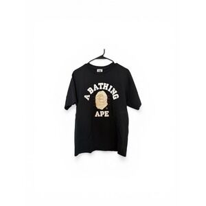 A Bathing Ape BAPE Mens Black Graphic Logo T-Shirt Short Sleeve Crew Neck L